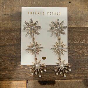 Untamed Petals Gold Starburst Earrings